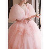 High End Banquet Style Host Floral Tulle Gown