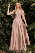 A-Line Chiffon Gown With Caplet - treasures-4-u-2-day