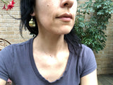Rustic Metal Scoop Hoop Earrings: Handmade Hammered Brass - treasures-4-u-2-day