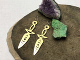 Dagger earrings, hammered metal jewelry, moon phase dagger earrings - treasures-4-u-2-day