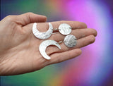 Handmade Sun and Moon Dangle Earrings: Mixed Metal Celestial Jewelry - treasures-4-u-2-day