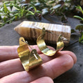Rustic Metal Scoop Hoop Earrings: Handmade Hammered Brass - treasures-4-u-2-day
