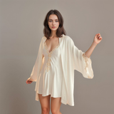 Lace Hem Silky Bridal Lingerie Set - 5 Colors, Sizes S to 5XL