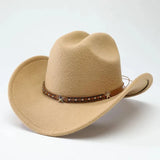 New denim hats for men and women, Western cowboy hats, five pointed star belt hats, soft woolen hats