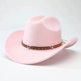 New denim hats for men and women, Western cowboy hats, five pointed star belt hats, soft woolen hats