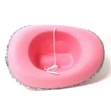 Sequined Western Cowboy Hat - Wool Felt with Feather Trim