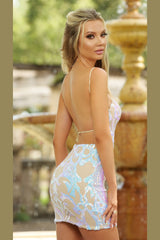 Milan Sequin Studded Cocktail Party Mini Dress (Multi) - treasures-4-u-2-day
