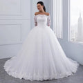 Off-the-Shoulder Bridal Wedding Lace Gown