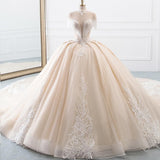 New Luxury High Neck Ball Gown Wedding Dress