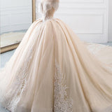 New Luxury High Neck Ball Gown Wedding Dress