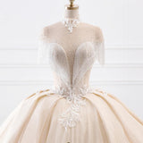 New Luxury High Neck Ball Gown Wedding Dress