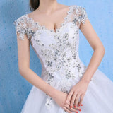 Luxury Wedding Dress Elegant Appliques Gown EDW12