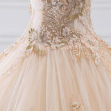 Luxury Sparkly Beading Pearls Wedding Gown