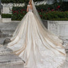 Vintage Cap Sleeve Luxury Ball Gown Wedding Dress