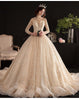 Luxury Shiny Wedding Dress with Long Sleeves