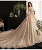 Luxury Shiny Wedding Dress with Long Sleeves