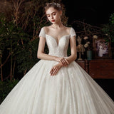 Luxury Wedding Dress With Sparkling Shiny Crystal Beads