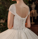 Luxury Wedding Dress With Sparkling Shiny Crystal Beads
