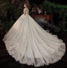 Luxury Wedding Dress With Sparkling Shiny Crystal Beads