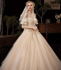 Shiny Vintage Wedding Dresses Off Shoulder with Crystal Bead