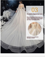 Luxury Princess Wedding Dress with Crystal Lace