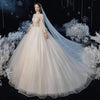 Luxury Princess Wedding Dress with Crystal Lace