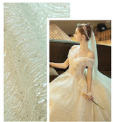 Gorgeous Shiny Wedding Dress Off the Shoulder Gown