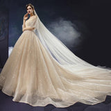 New Shiny Wedding Dress Luxury Beading Lace