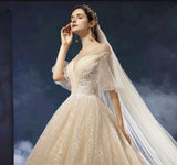 New Shiny Wedding Dress Luxury Beading Lace