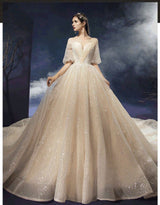 New Shiny Wedding Dress Luxury Beading Lace