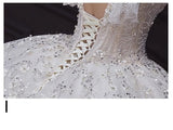 Luxury White Wedding Dress with Crystal Beads