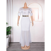 Royal Blue Heavy Embroidered Hot Diamond Beads Gown