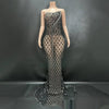 Silver Beaded Sexy Elegant Fishtail Gown