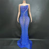 Silver Beaded Sexy Elegant Fishtail Gown