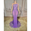 Silver Beaded Sexy Elegant Fishtail Gown