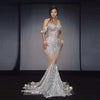 Silver Sequin Stage Nightclub DJ Female Singer Gown