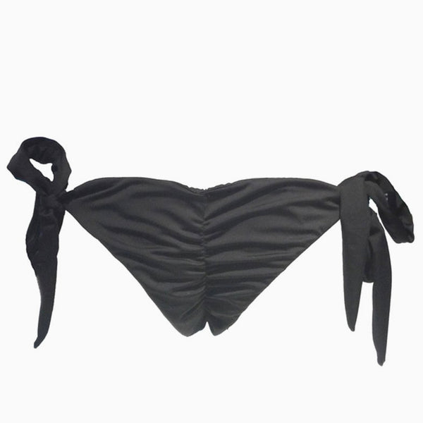 Regina’s Desire Swimwear Tessa Tie Side Bottom Italian Lycra Fabric Jeweled Swarovski Crystals (Black)