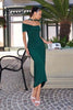 Astee T503 Off the Shoulder Halter Strap Fitted Stretch Dress