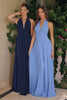 Amoris T715 Halter Neck Chiffon A-Line Gown