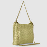 Italian Genuine Grid Metallic Suede Crossbody Bag 101315 - treasures-4-u-2-day