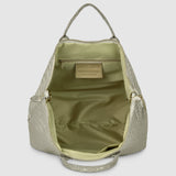 Grid Metallic Suede Leather Top-Handle Bag - treasures-4-u-2-day