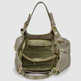 Grid Metallic Suede Leather Top-Handle Bag - treasures-4-u-2-day