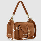 Suede Leather Shoulder Bag - treasures-4-u-2-day
