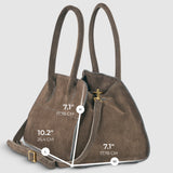 Suede Leather Top-Handle Bag - treasures-4-u-2-day