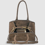 Suede Leather Top-Handle Bag - treasures-4-u-2-day
