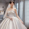 Temperament Princess Style French Satin Wedding Gown