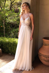 A-Line Chiffon Bridal Gown - treasures-4-u-2-day
