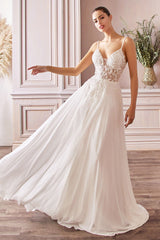 A-Line Chiffon Bridal Gown - treasures-4-u-2-day
