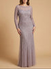 Lara High Neck Beaded Gown