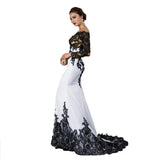 White Embroidered Lace Maxi Fishtail Slim Tail Gown